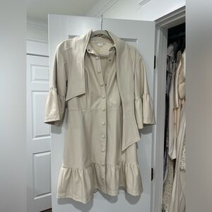 Veronica beard white leather dress Sz 2